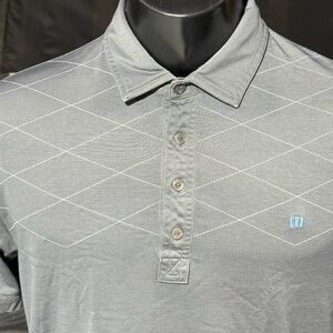 Travis Mathew Gray Polo Shirt with Diamond Stitching